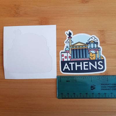 Athens, Greece, Vinyl Sticker