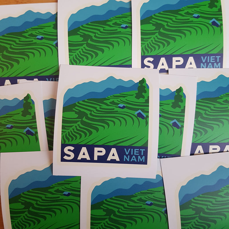 Sapa, Vietnam, Vinyl Sticker