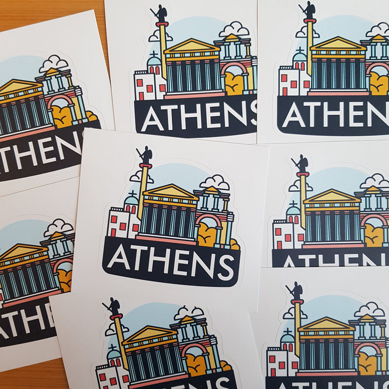 Athens, Greece, Vinyl Sticker
